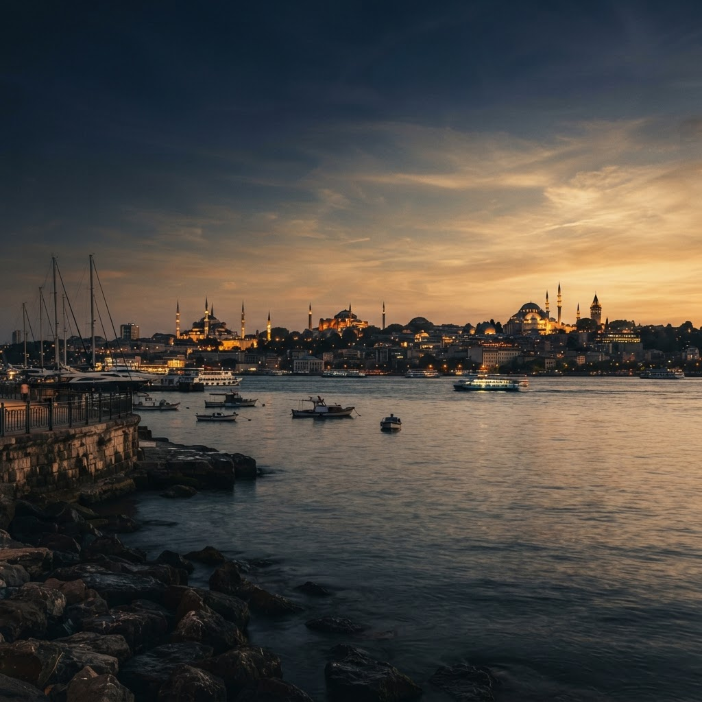 İstanbul Boğazı ve Kadıköy silüeti